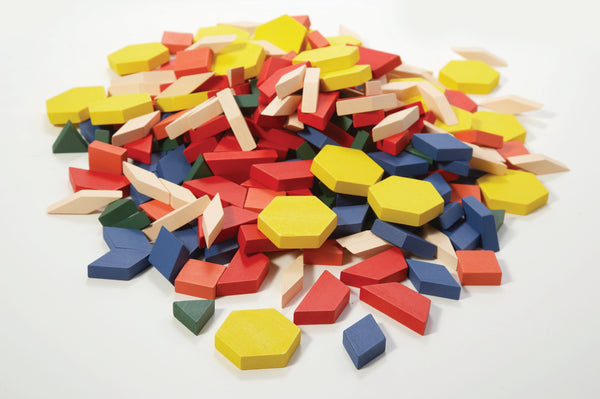 Wooden Pattern Blocks - 8 Sets of 250 in Container