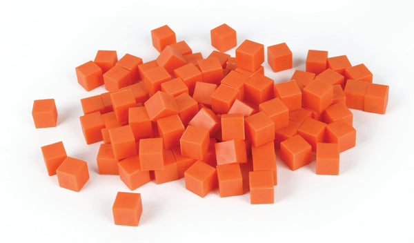 Orange Base Ten Non Linking Unit Cubes - Pack of 100