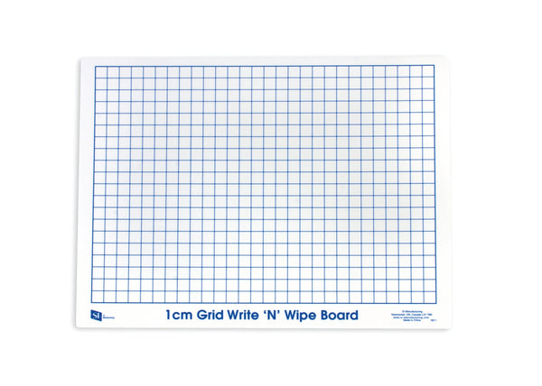 Write N Wipe Boards 1cm Grid - Pack of 10