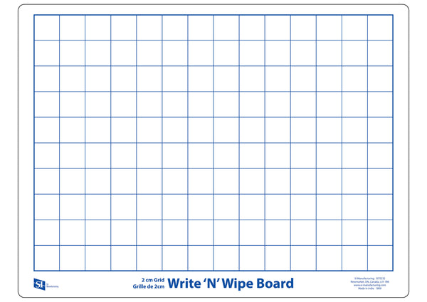 Write N Wipe Board 2cm Grid - Pack of 10
