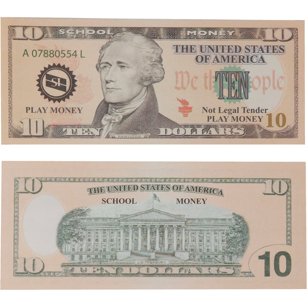 US School Money $10 Bills - Set of 100