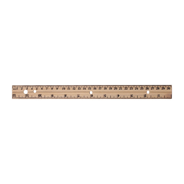 12" School Ruler Dual Scale - Wooden