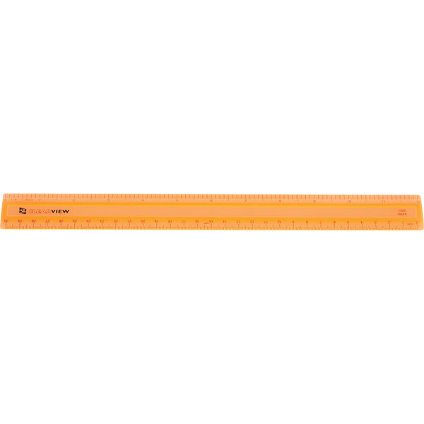 12" Clearview Ruler - Orange 1/8" Scaled