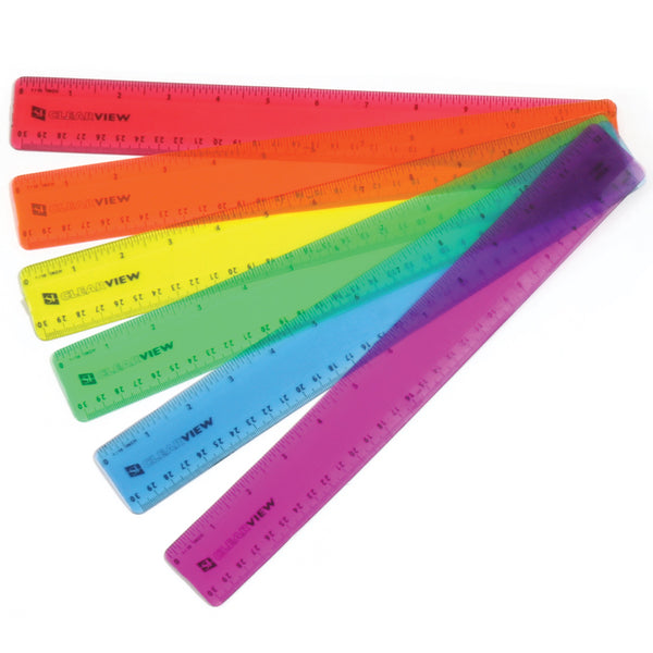 12" Clearview Flexible Ruler - Set of 12