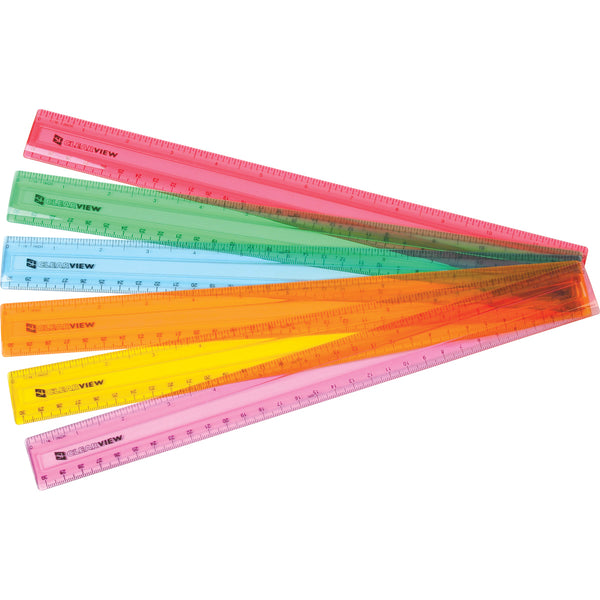 12" Clearview Ruler - Set of 12