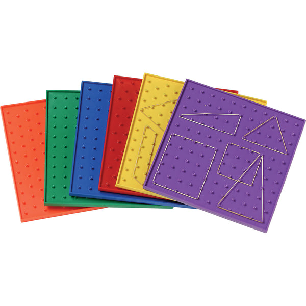 9" Rainbow Geoboards Double Sided - Set of 6