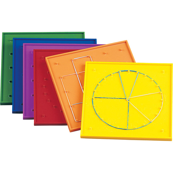 7" Rainbow Geoboards (Double-Sided), Set of 6