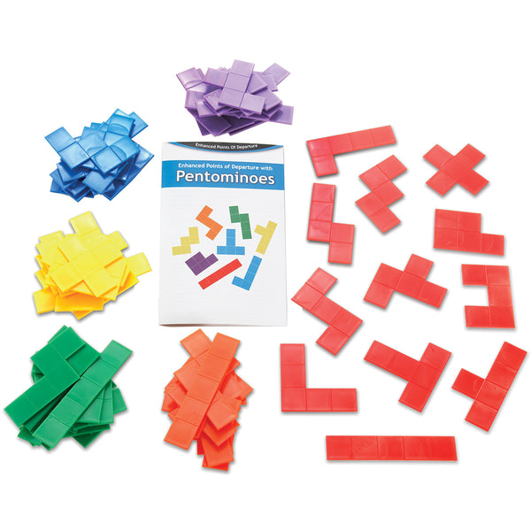 Rainbow Pentominoes -18 Sets with Guide in Container