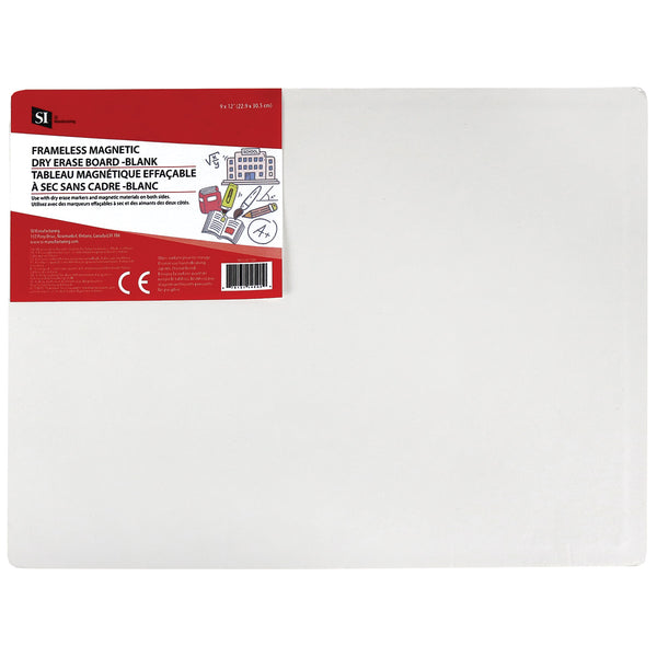 Frameless Magnetic Dry Erase Board - Blank 9" x 12"