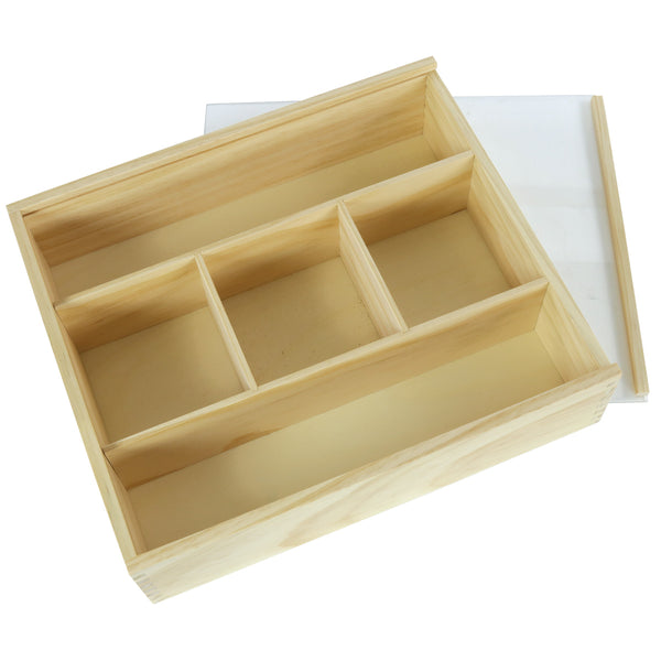 Deep Wooden Box with Transparent Lid