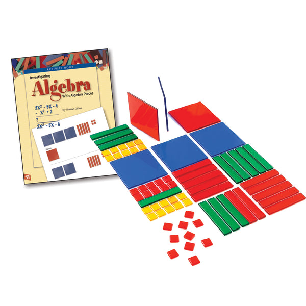 Transparent Algebra Pieces with Guide - Set of 70