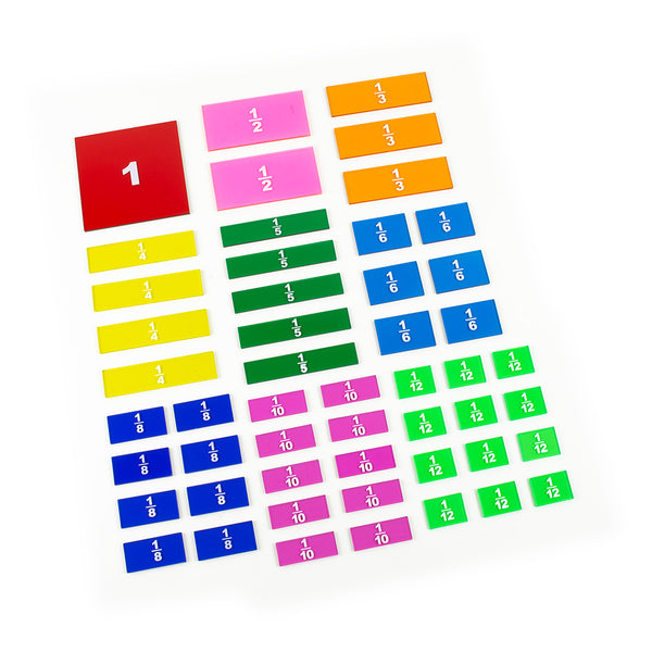 Transparent Printed Fraction Squares Set