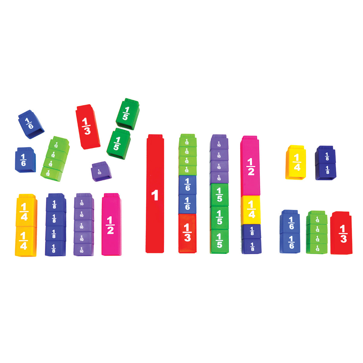 Interlocking Stackable Cubes Interlocking Equivalency Cubes - Set of 51