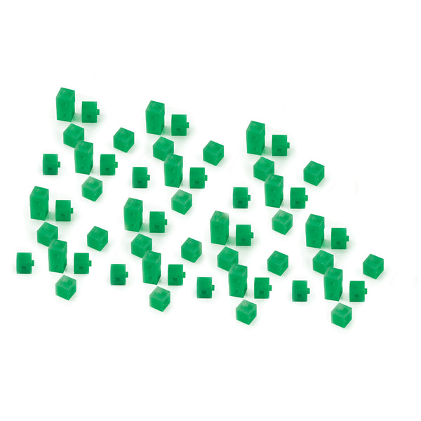 Green Base Ten Interlocking Unit Cubes - Pack of 100