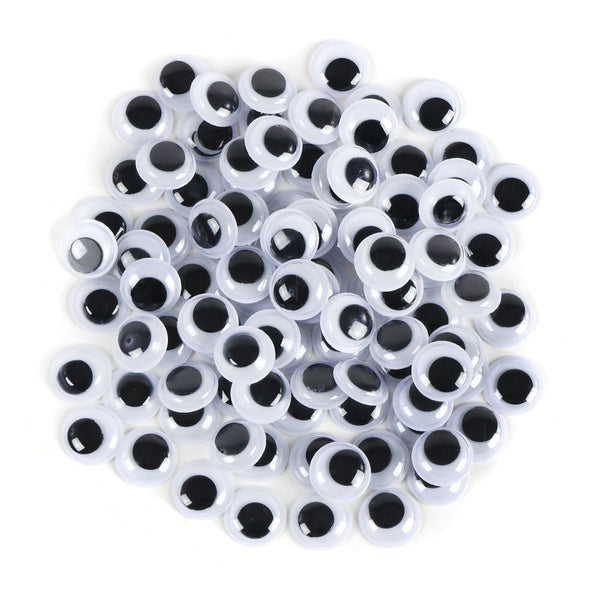 Paste-On Wiggle Eyes, 12 mm, Pack of 100