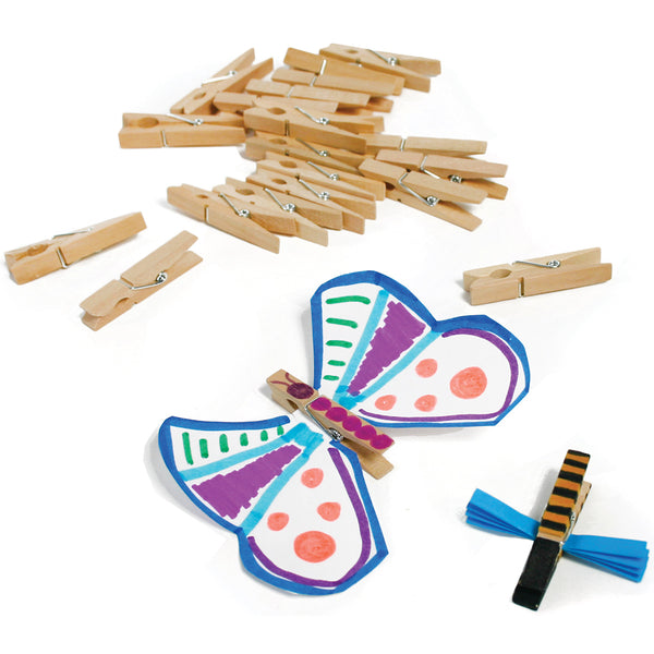 Mini Wooden Clothespins - Pack of 24