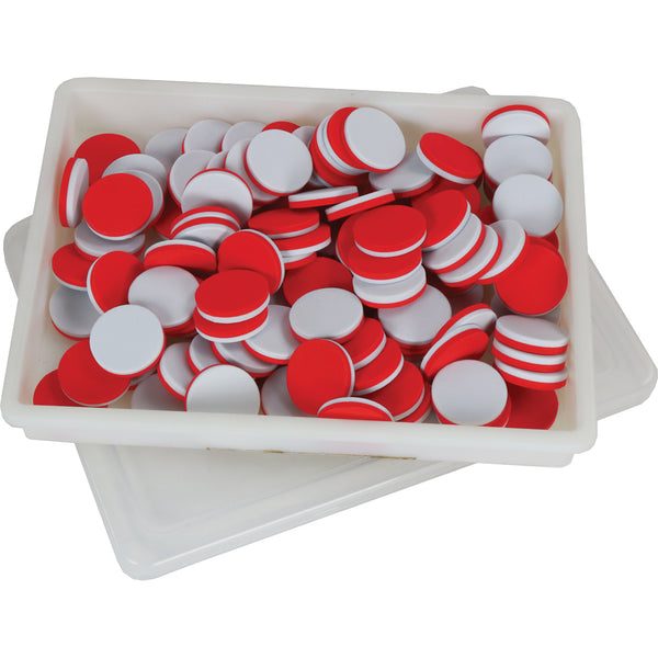 Simple Solution Two Color Red White Counters in Container - Pack of 100