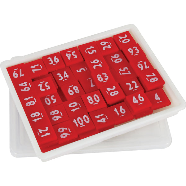 Simple Solution Hundred Board Tiles in Container - Set of 125