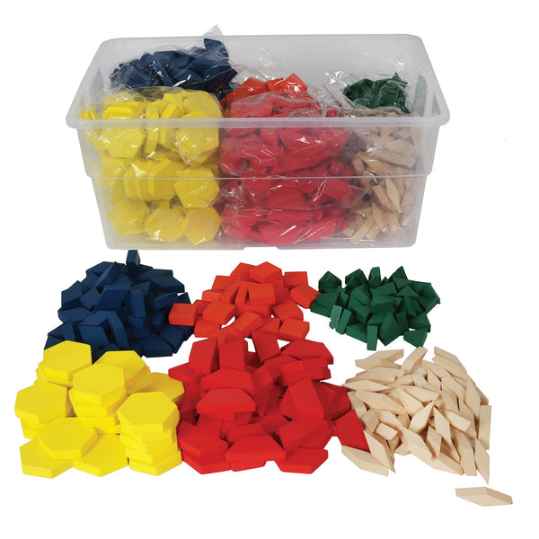 Class Solutions Pattern Blocks in Container - Set of 1000