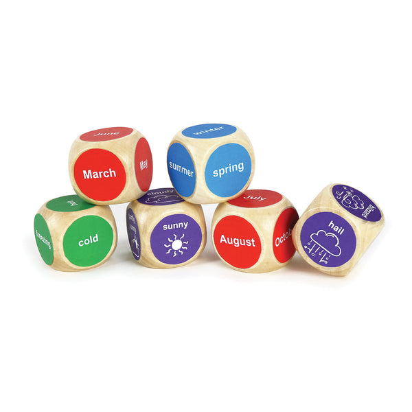 Weather Wooden Dice - Set of 6