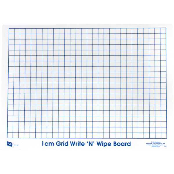 Write N Wipe Boards 1cm Grid - Pack of 10