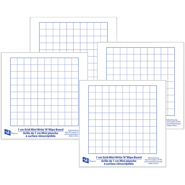 Mini Dry Erase Boards, 1 cm Grid