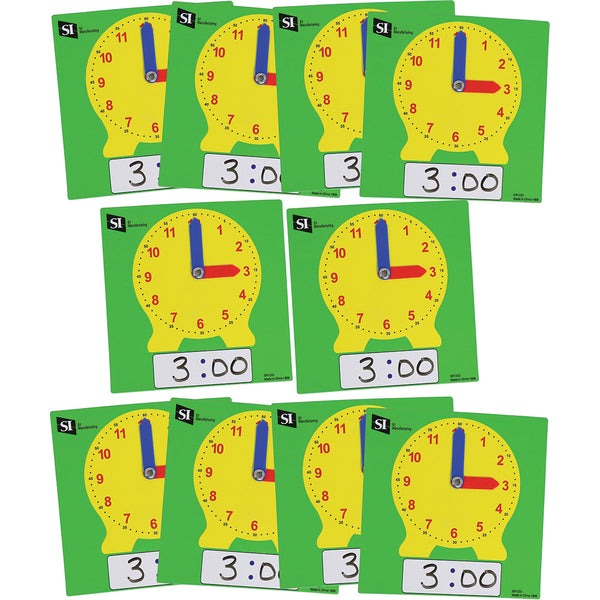 Dry Erase Clock Student - Pack of 10