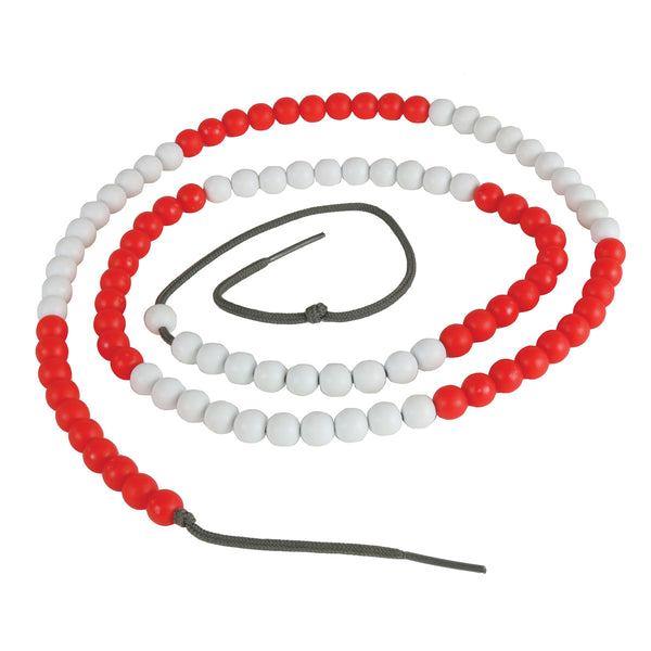 Round Bead String Set -50 red, 50 white, 1 string