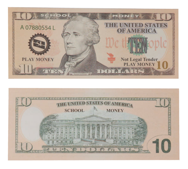 US School Money $10 Bills - Set of 100