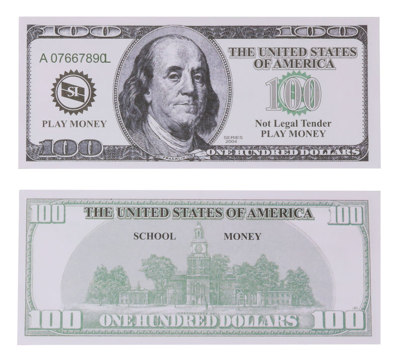US School Money $100 Bills - Set of 50