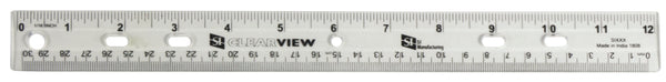 12" Ruler - Plastic with Binder Holes