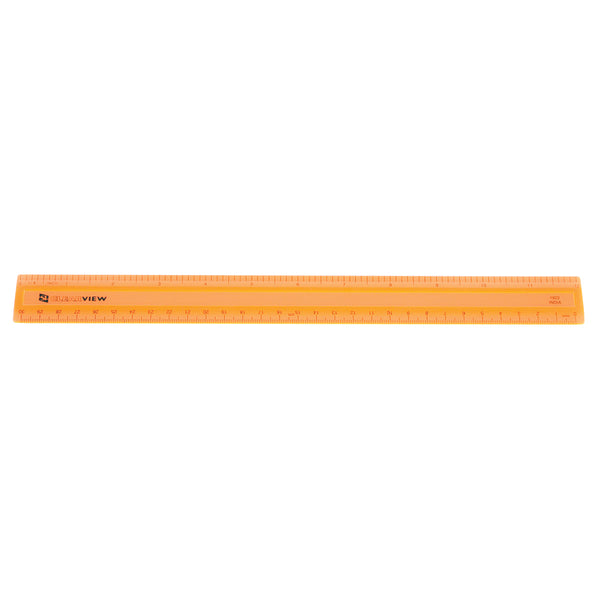 12" Clearview Ruler - Orange 1/16" Scaled