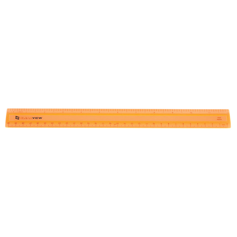 12" Clearview Ruler - Orange 1/16" Scaled