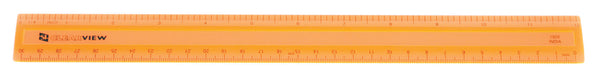 12" Clearview Ruler - Orange 1/8" Scaled