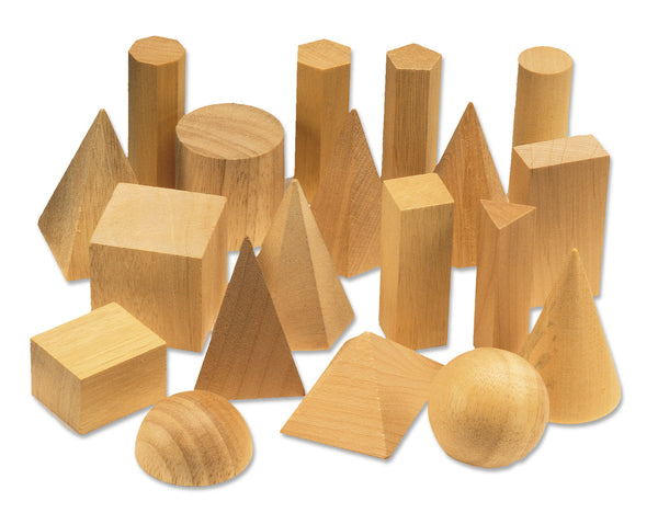 Wooden Geometric Solids - Set of 19