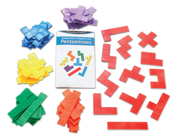 Rainbow Pentominoes -18 Sets with Guide in Container
