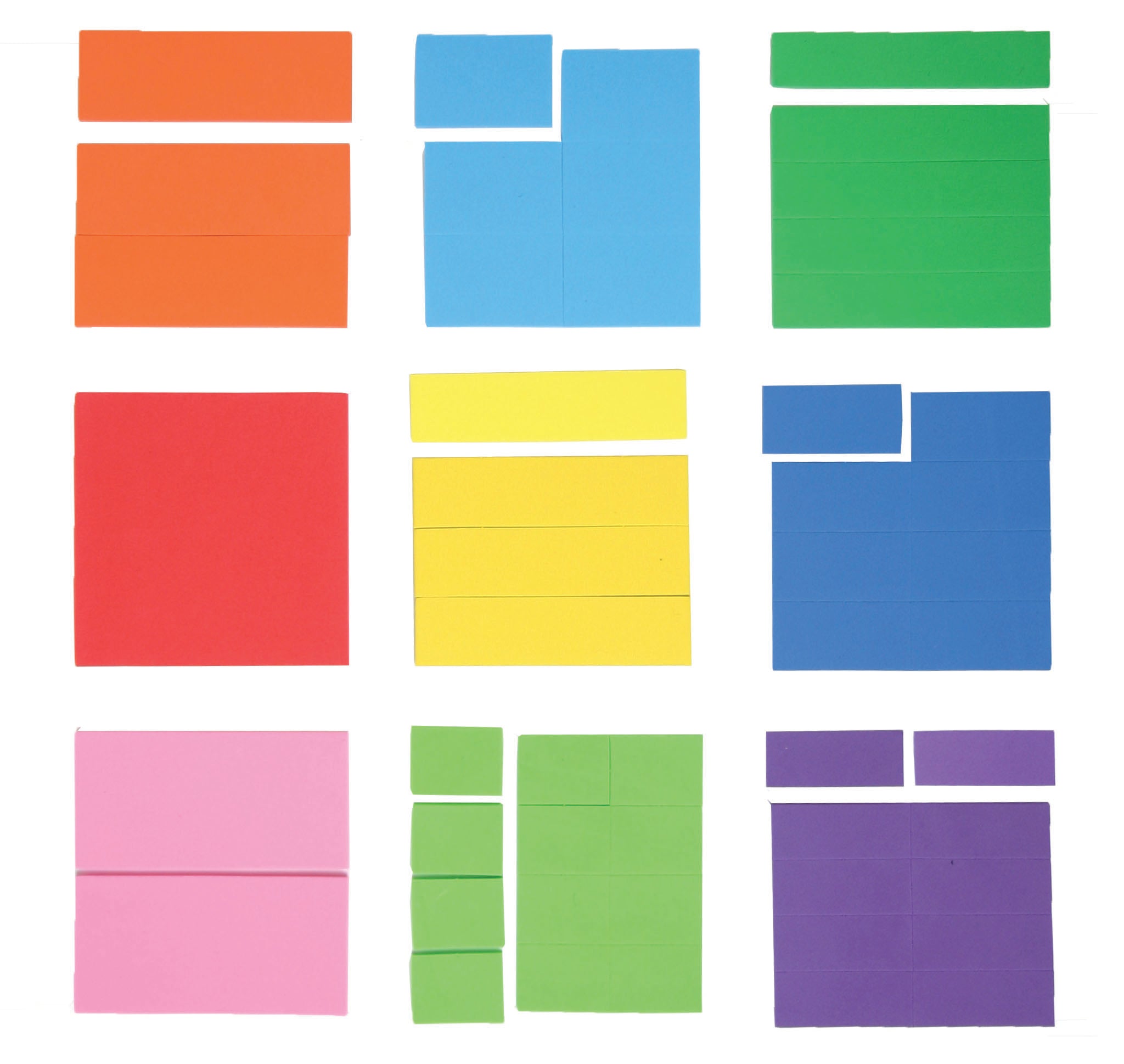 Foam Fraction Squares - Set of 51
