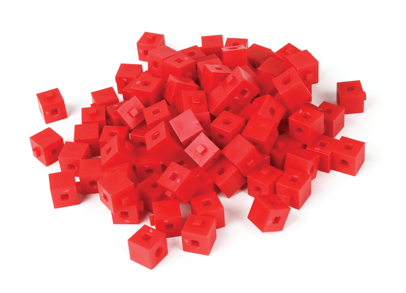 Red Base Ten Interlocking Unit Cubes - Pack of 100