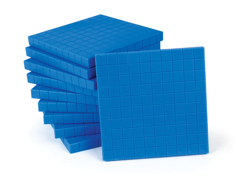 Blue Base Ten Flats - Pack of 10