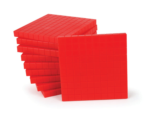 Red Base Ten Flats - Pack of 10