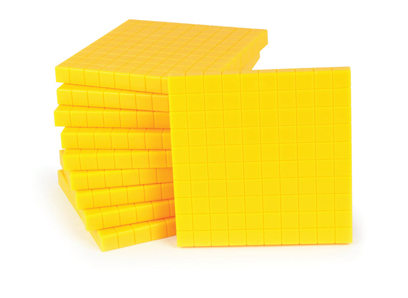 Yellow Base Ten Flats - Pack of 10