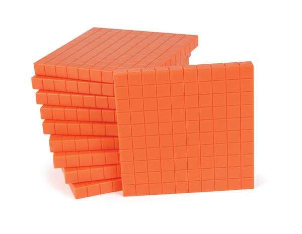Orange Base Ten Flats - Pack of 10