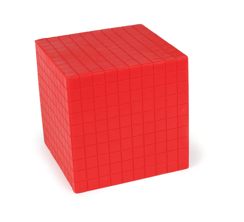 Red Base Ten Decimeter Cube