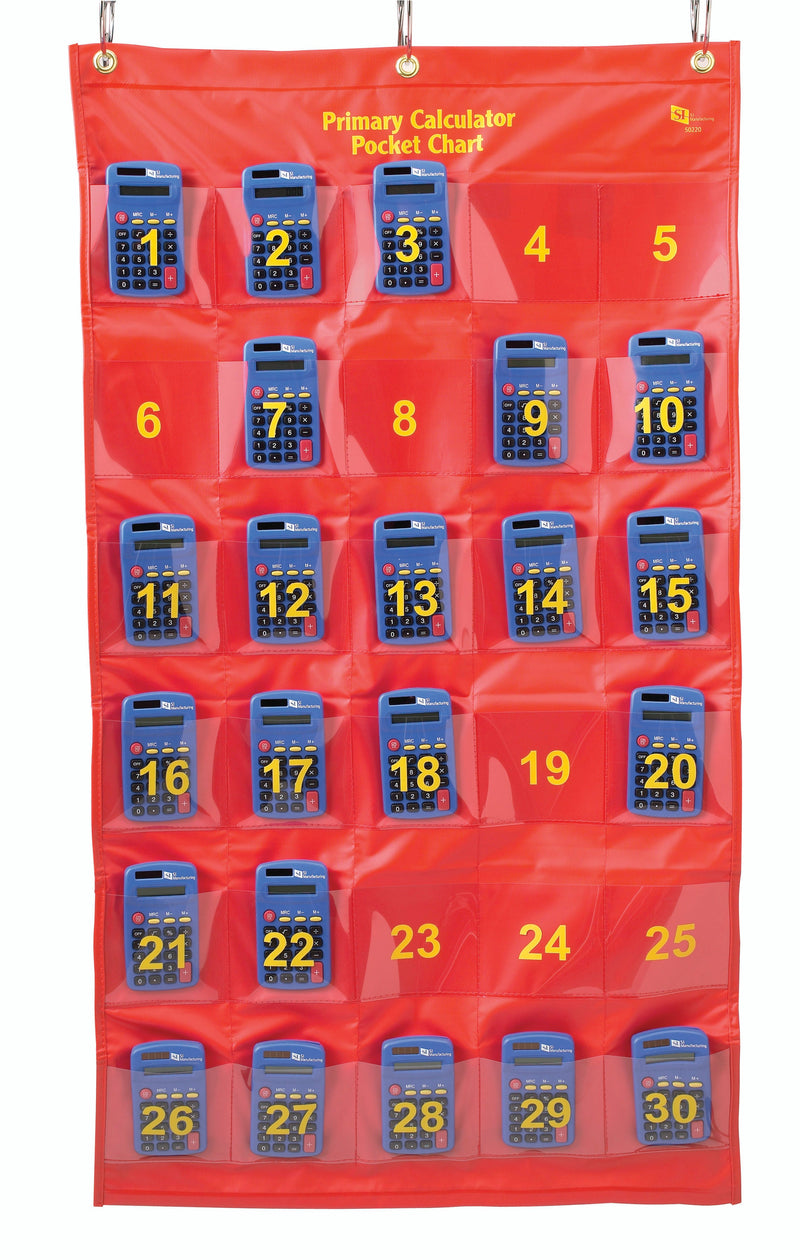 Calculator Pocket Chart with 30 Calculators