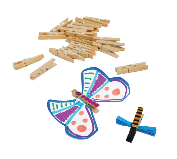 Mini Wooden Clothespins - Pack of 24