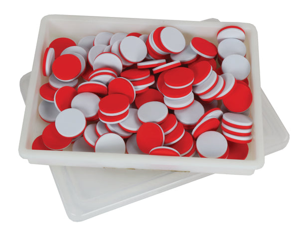 Simple Solution Two Color Red White Counters in Container - Pack of 100
