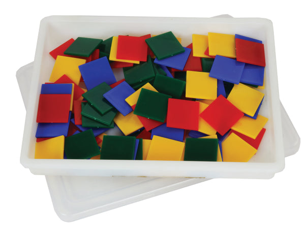 Simple Solution Color Tiles in Container - Set of 100