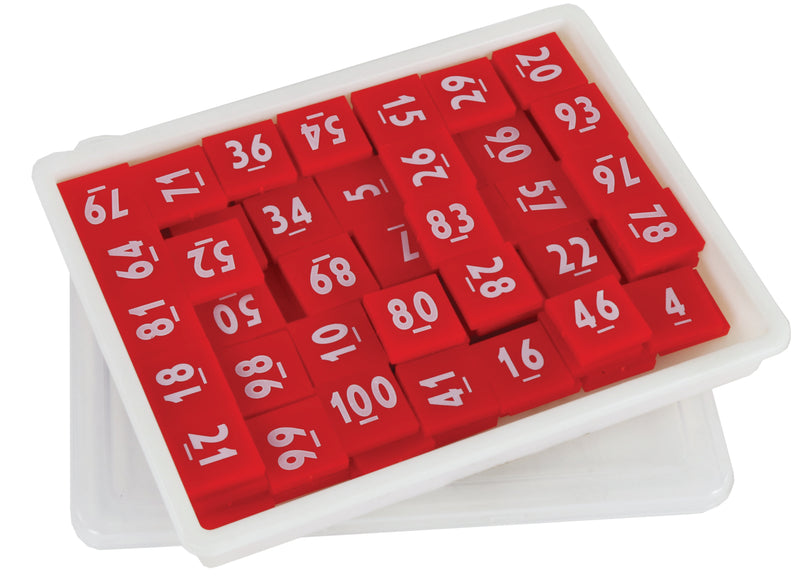 Simple Solution Hundred Board Tiles in Container - Set of 125