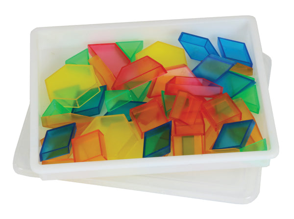 Simple Solution See Thru Pattern Blocks in Container - Set of 49