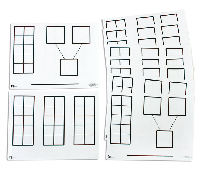 Ten Frame Number Bond Dry Erase Boards - Pack of 10